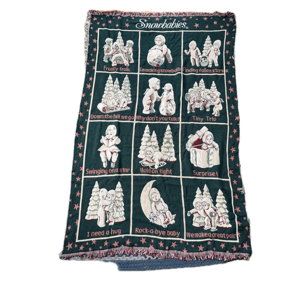 Department 56‎ Goodwin Weavers Snowbabies Triple Woven Throw Christmas Tapestry